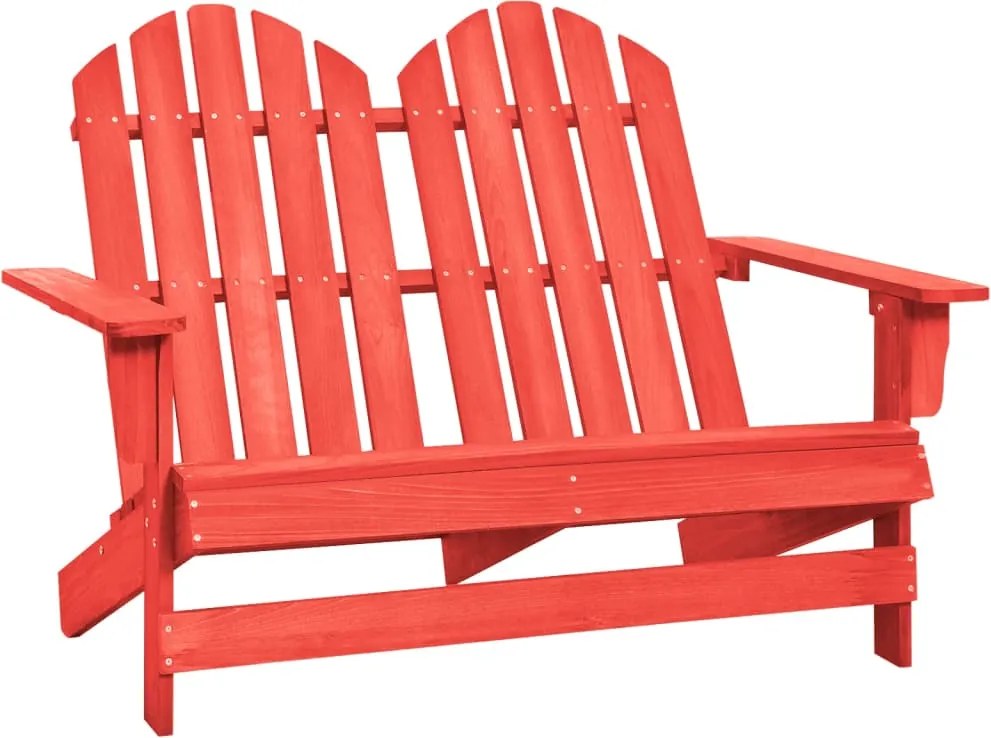 vidaXL Cadeira de jardim Adirondack 2 lugares abeto maciço vermelho
