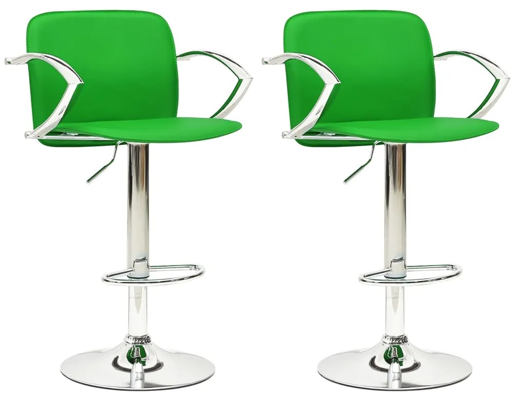 Bancos de bar 2 pcs couro artificial verde