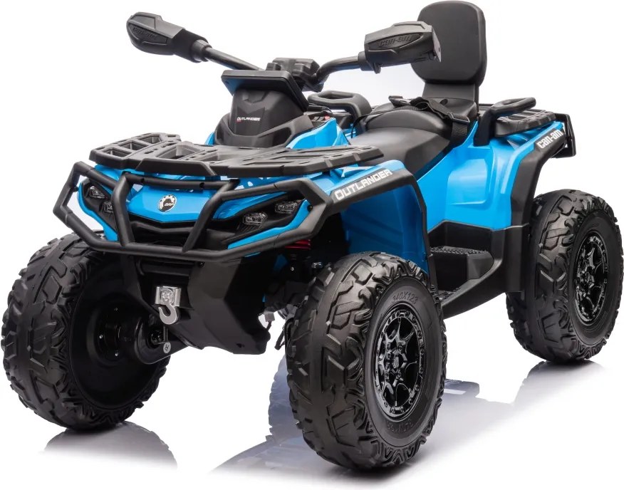 Moto 4 elétrica para crianças 3 a 7 anos* , 24V Can Am Outlander 4×4 200W rodas Espuma EVA, assento couro Carga até 50Kg Azul