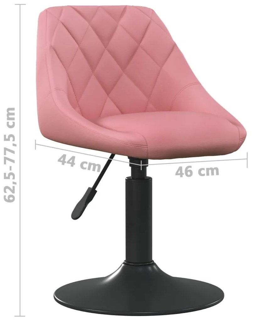 Cadeiras de jantar giratórias 4 pcs veludo rosa