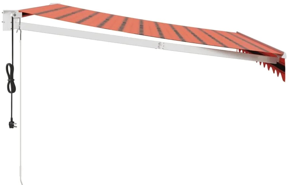 Toldo retrátil automático 3,5x2,5 m laranja e castanho