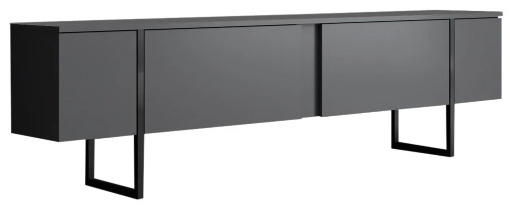 Conjunto de Mobiliário de Sala Luxe – Nogueira e Preto – Console 160x3