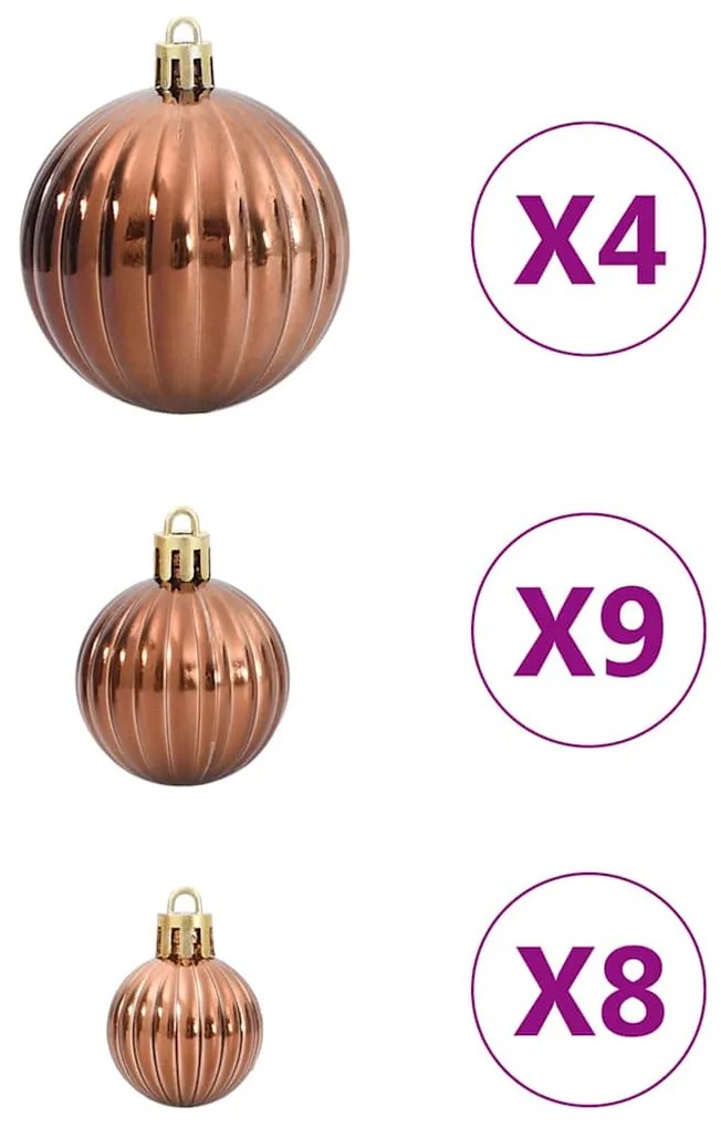 Enfeites de Natal 98 pcs Ø3/4/6 cm castanho