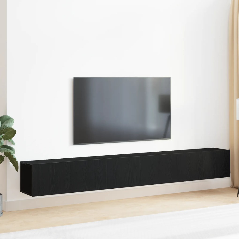 Conjunto de Estante para TV 3 Peças vidaXL Preto em Madeira de Engenharia