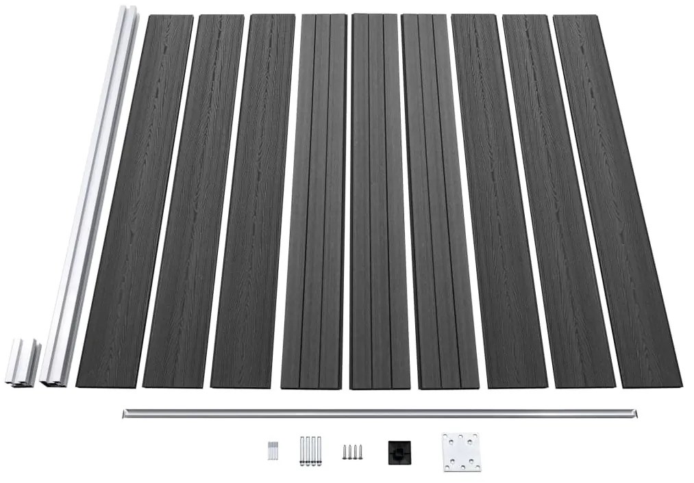 Conjunto de painel de vedação WPC 1391x186 cm preto