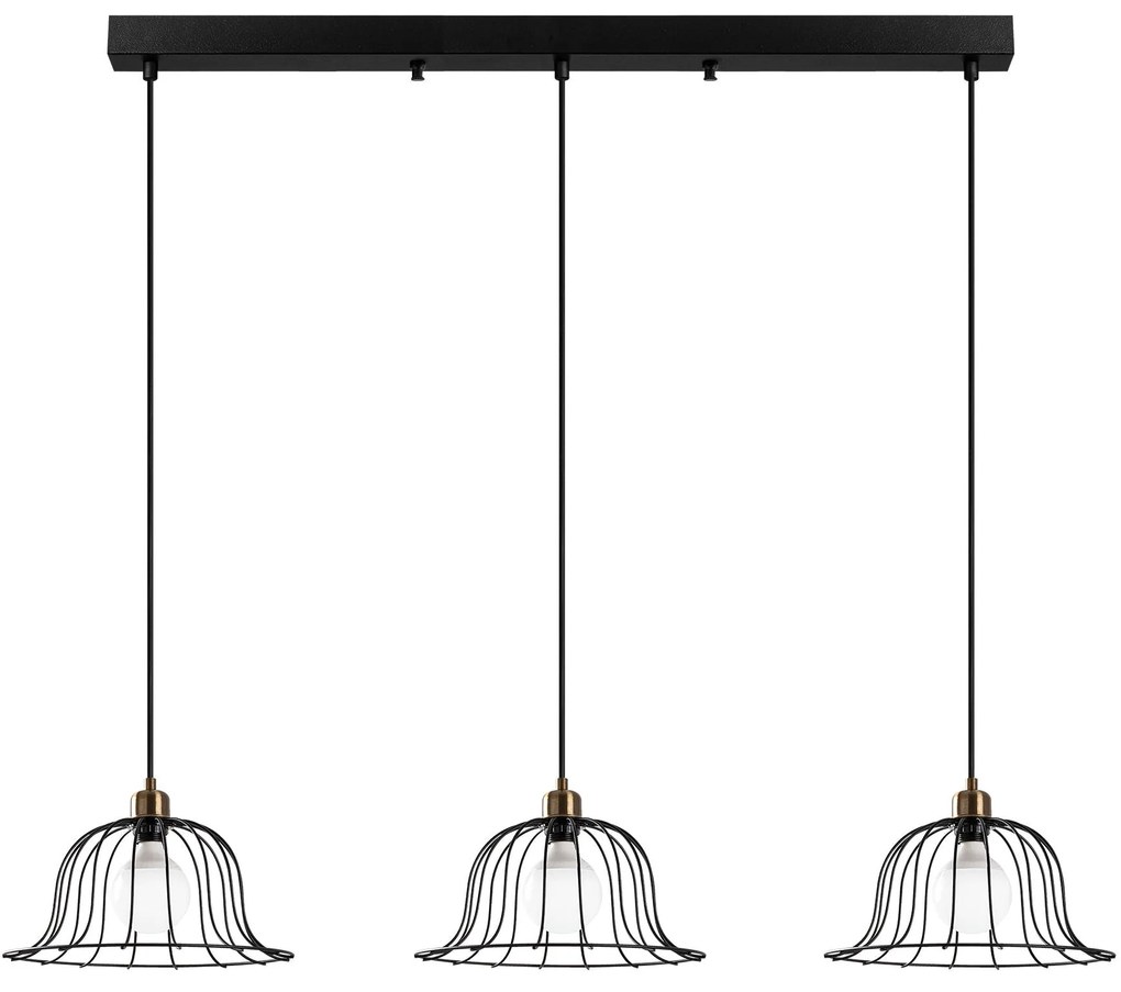 Candeeiro Chandelier Boey – Preto Antigo – 147 x 35 x 31-121 cm