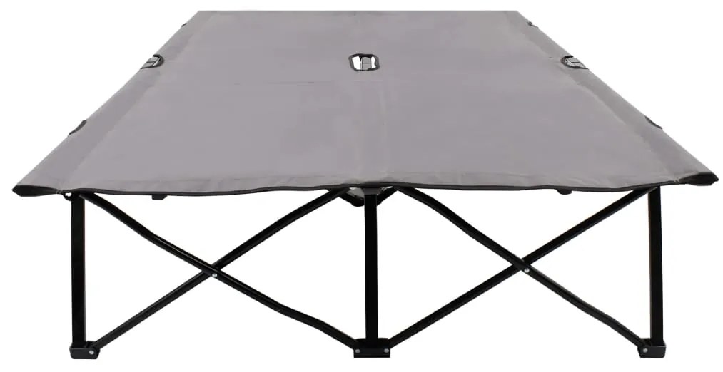 Espreguiçadeira/cama dobrável para 2 pessoas aço cinzento
