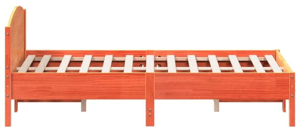 Cama sem colchão 140x190 cm pinho maciço castanho-mel