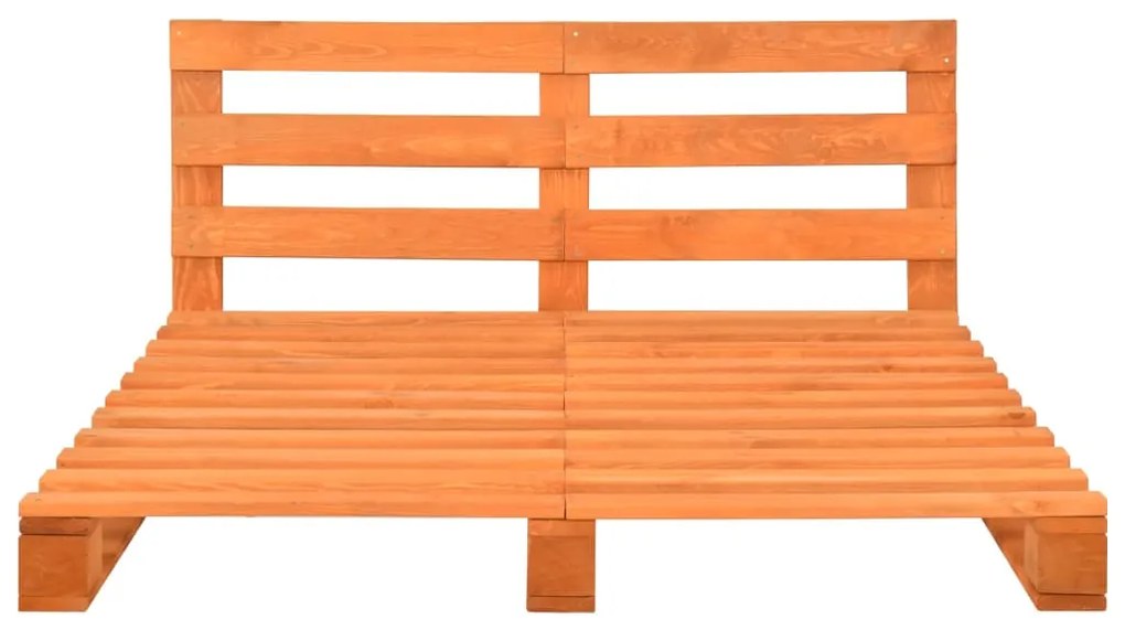 Estrutura de cama em paletes pinho maciço 200x200 cm castanho