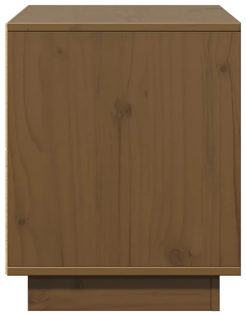 Móvel de TV 74x35x44 cm madeira de pinho maciça castanho mel