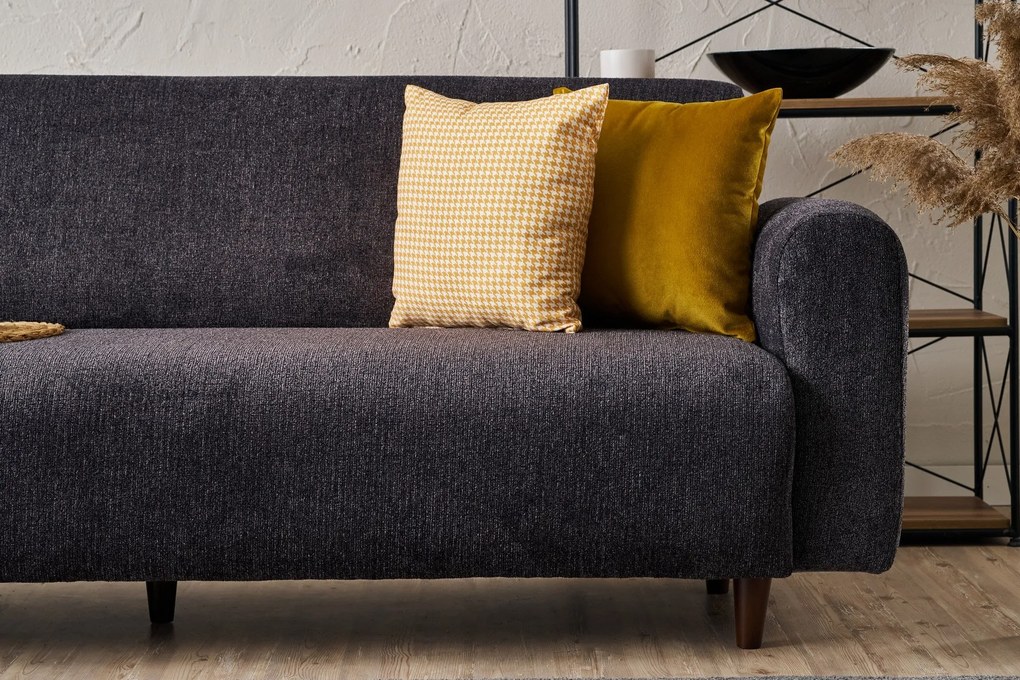 Sofá de 3 Lugares Noya – Antracite – 220x87x70 cm