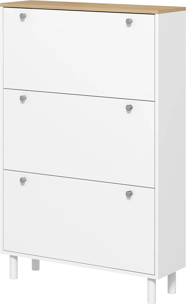 Sapateira, Armário para Calçado, 80 x 23,5 x 121 cm, Capacidade para 24 Pares, Branco