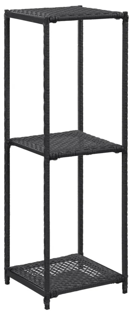 vidaXL Estante de arrumação 30x30x90 cm vime PE preto
