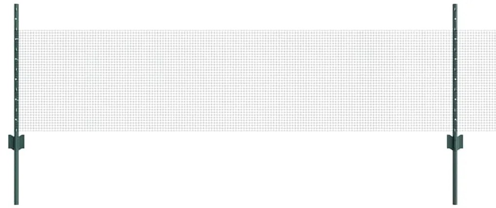 Cerca de Fio Soldado com 22 Postes em U Verde 0.5x50 m Aço