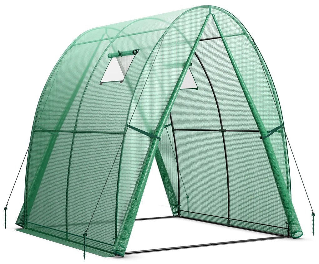 Estufa tipo túnel para parede externa de 6 x 6 x 6,6 pés - branca