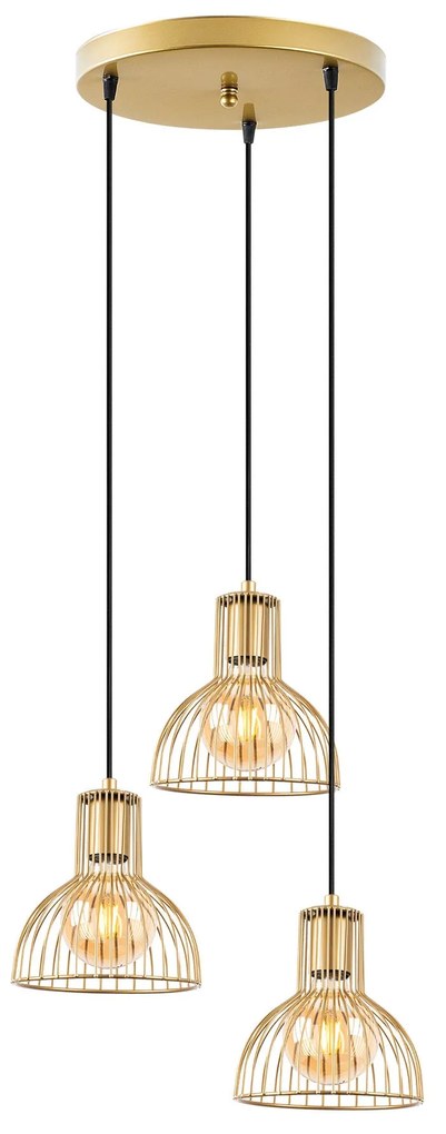 Candeeiro de Teto Vazo – Dourado Brilhante – 42 x 42 x 117 cm