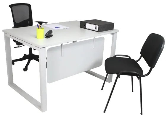 Secretarias de Escritorio 1800x800x750mm Cinza com Painel Agnes Qualita - Riva