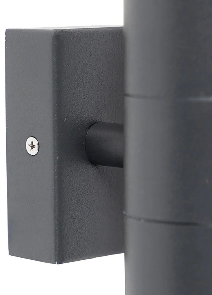 LED Candeeiro de parede exterior inteligente cinzento escuro IP44 com 2 GU10 Wifi - Duo Moderno
