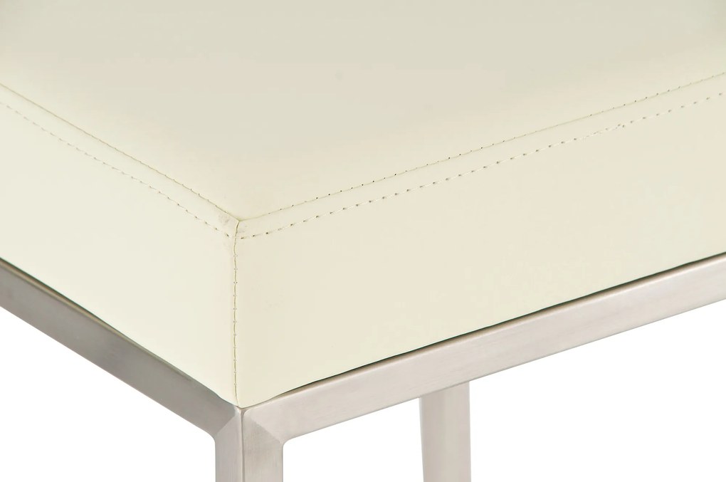 Banco de bar Montreal em couro sintético 37 x 83 x 37 cm Creme