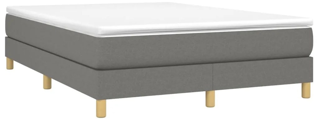 Estrutura de cama sem colchão 140x190 cm tecido cinzento-escuro