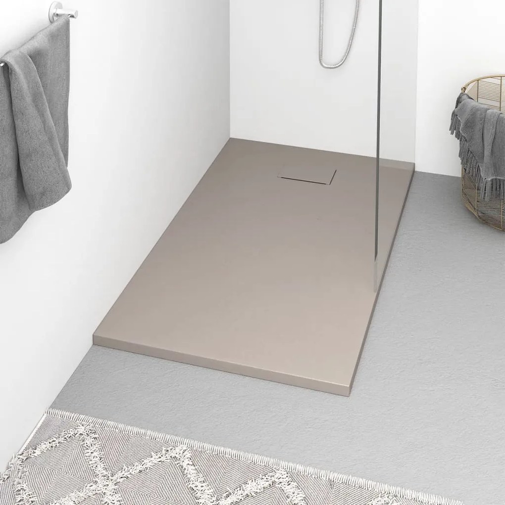 148928 vidaXL Base de chuveiro SMC 120x70 cm castanho