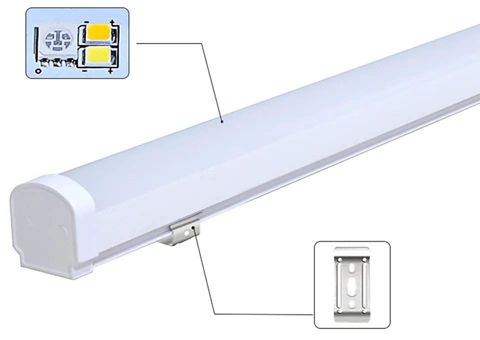 Projetor LED linear 18W RGB+CCT, 220V, RF, Alexa, SYNC. 1m, RGB + Dual Branco Regulável