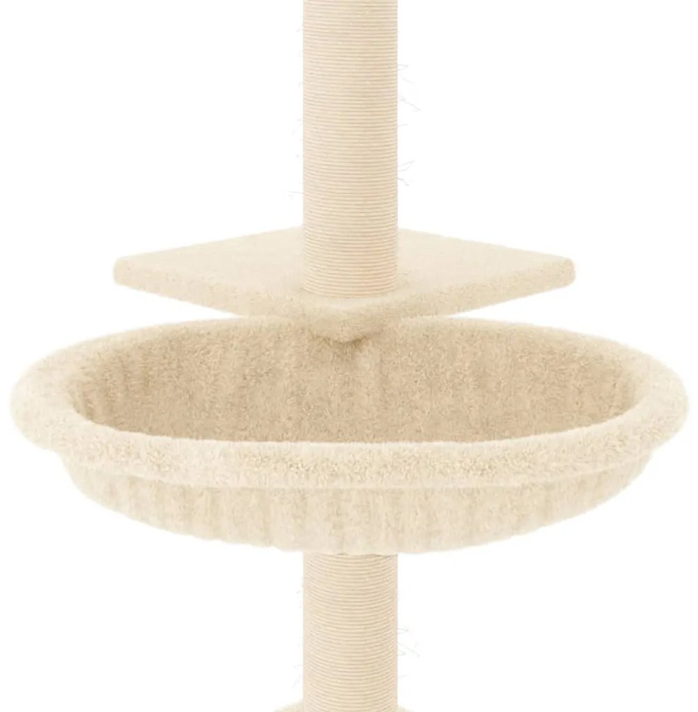 Árvore para gatos c/ postes arranhadores sisal 72 cm cor creme