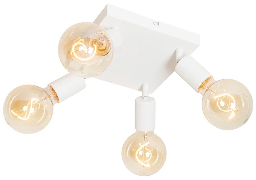 Foco moderno branco quadrado 4 luzes - Facil Moderno