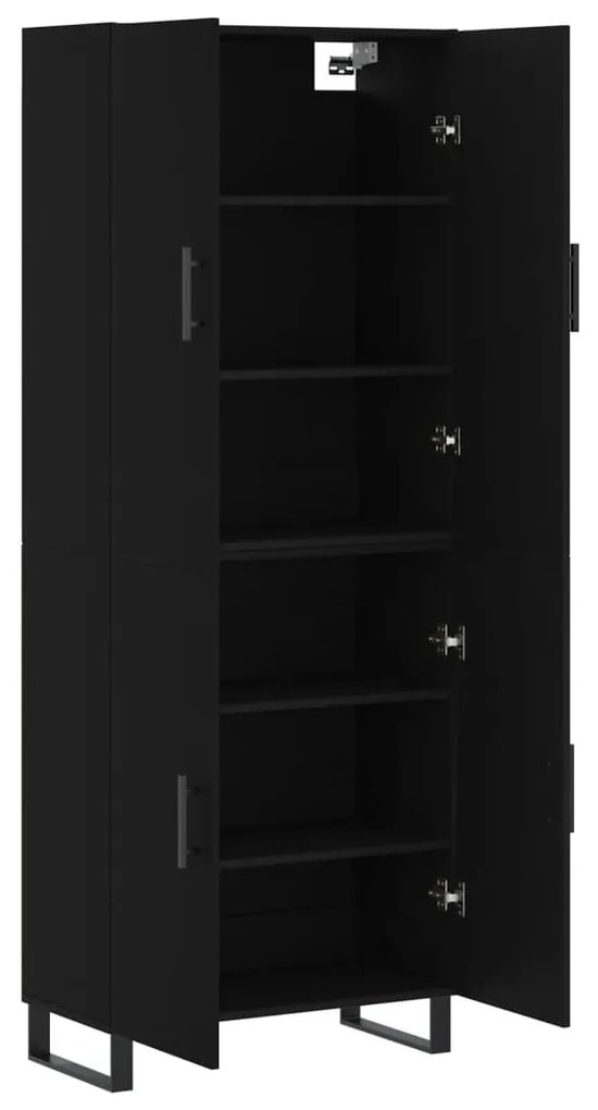Armário alto 69,5x34x180 cm derivados de madeira preto