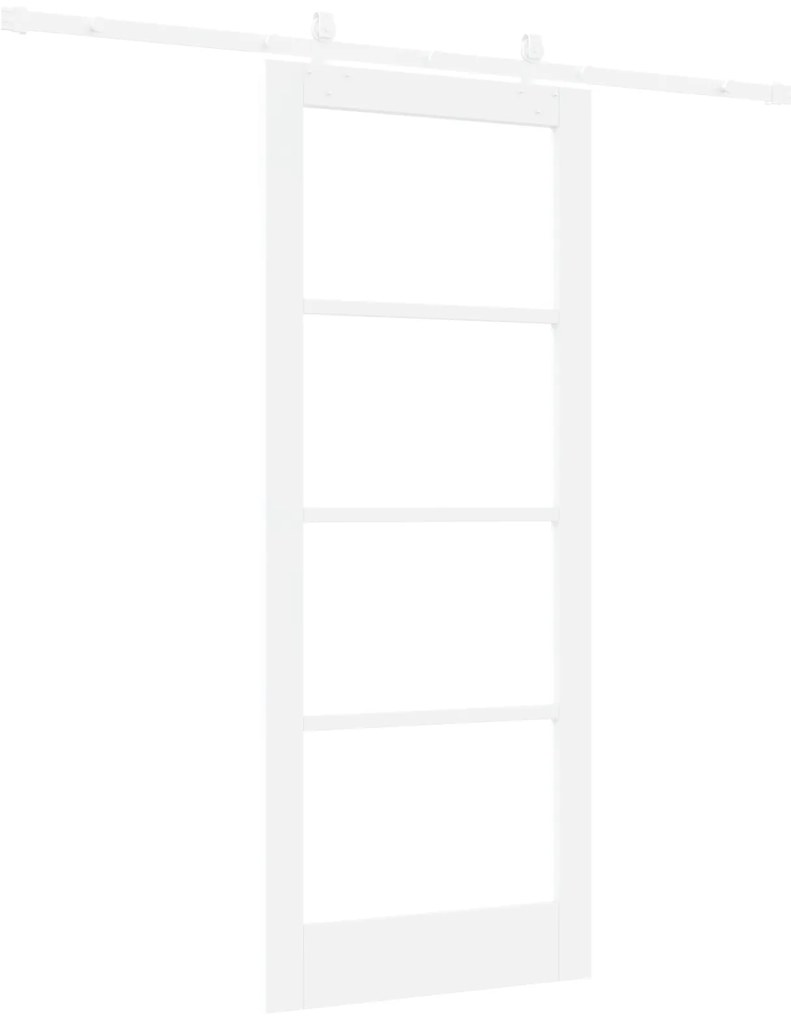 Conjunto de Porta de Correr vidaXL com Hardware Branco 83x202 cm Madei