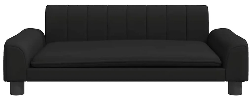 Cama para cães 90x53x30 cm couro artificial preto