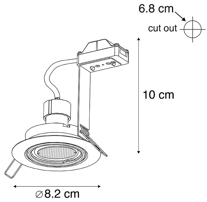 LED Foco embutido inteligente preto incl. WiFi GU10 ajustável - Ude Honey Moderno