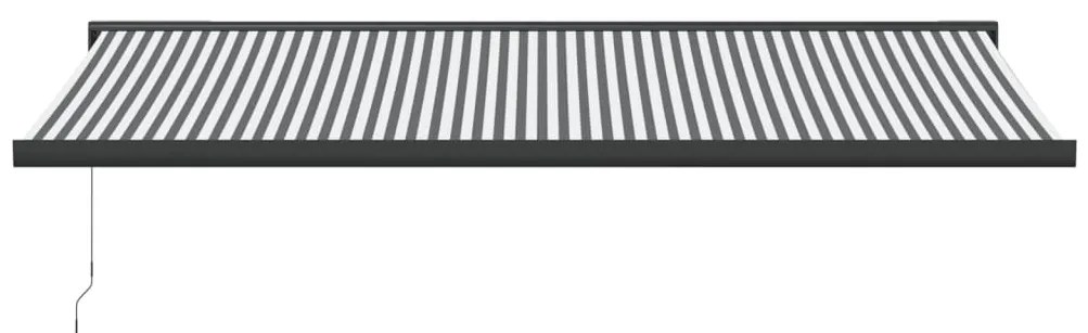 Toldo retrátil 5x3 m tecido e alumínio antracite e branco