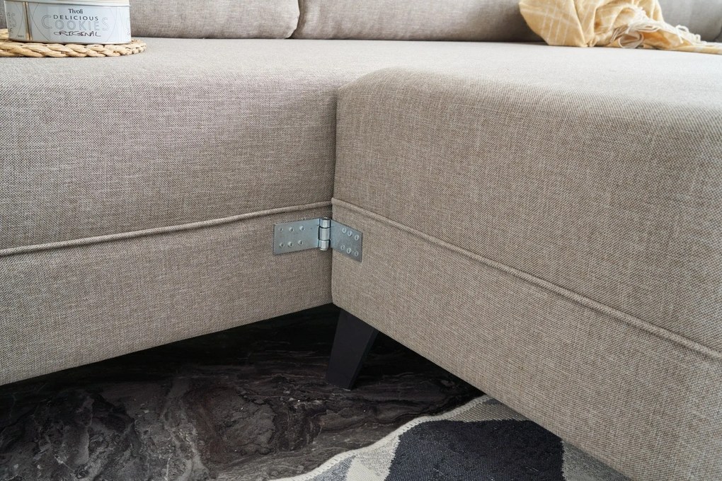 Sofá-Cama de Canto Eris – Creme – 300 x 78 x 202 cm