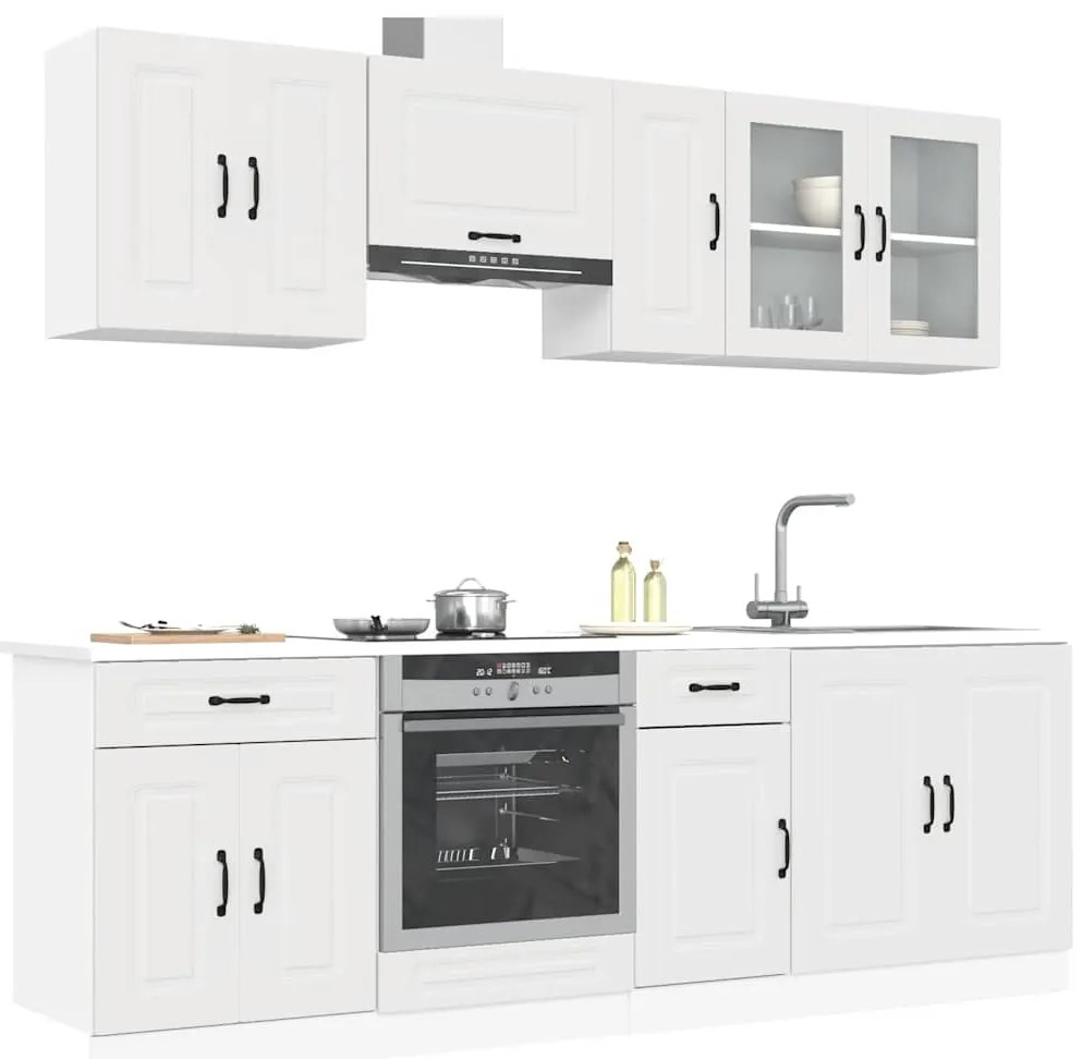 vidaXL 8 peças armário de cozinha conjunto Kalmar branco