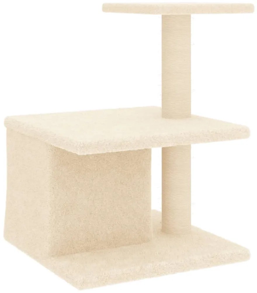 Árvore para gatos c/ postes arranhadores sisal 48 cm cor creme