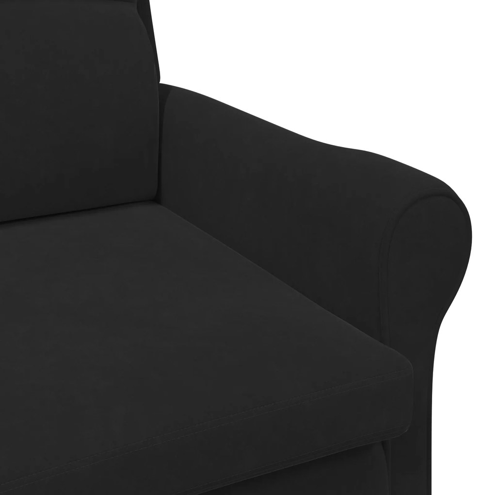 Poltrona Preta Preto Tecido, Madeira Padrão Ergonómica