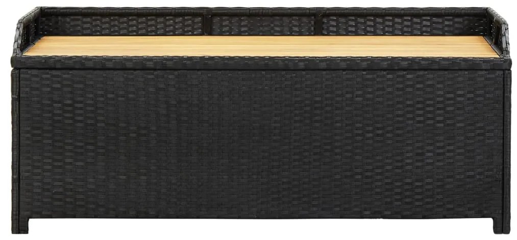 Banco de jardim c/ arrumação 120 cm vime PE preto