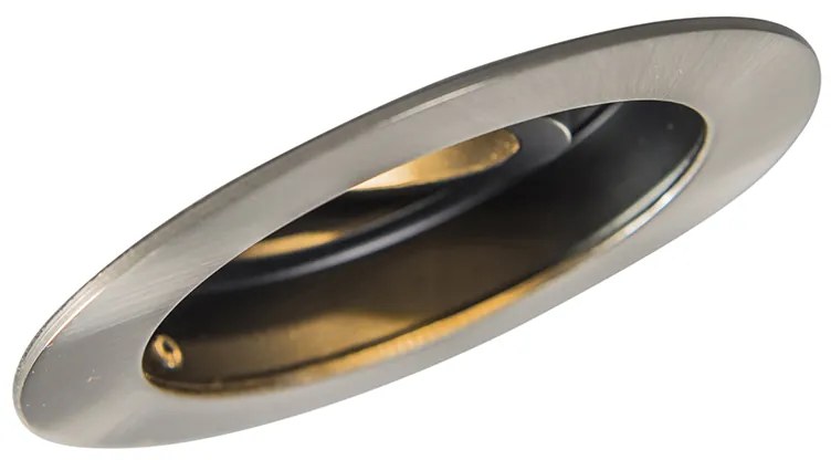 LED Foco embutido inteligente moderno em aço com preto, incl. Wi-Fi GU10 - Rondoo Moderno