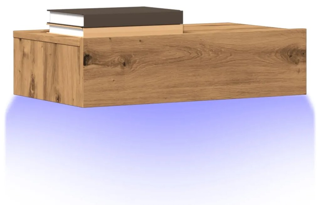 Móveis de TV com luzes LED 2pcs 60x35x15,5cm carvalho artisiano