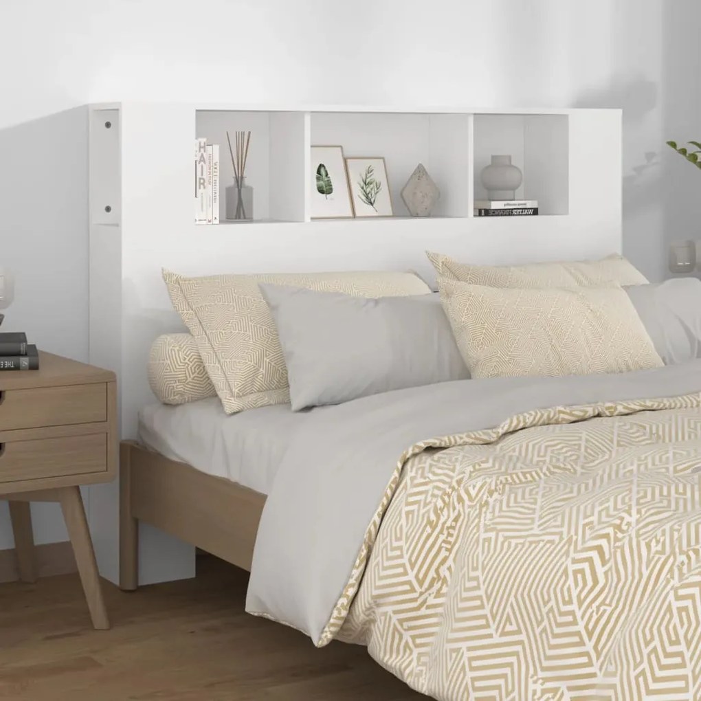 vidaXL Armário de cabeceira 140x18,5x104,5 cm branco