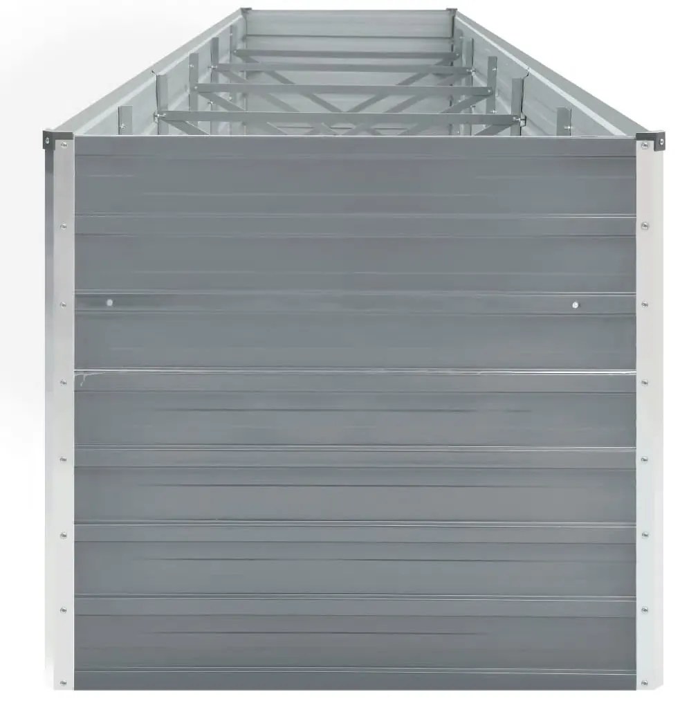Canteiro elevado de jardim 480x80x77cm aço galvanizado cinzento