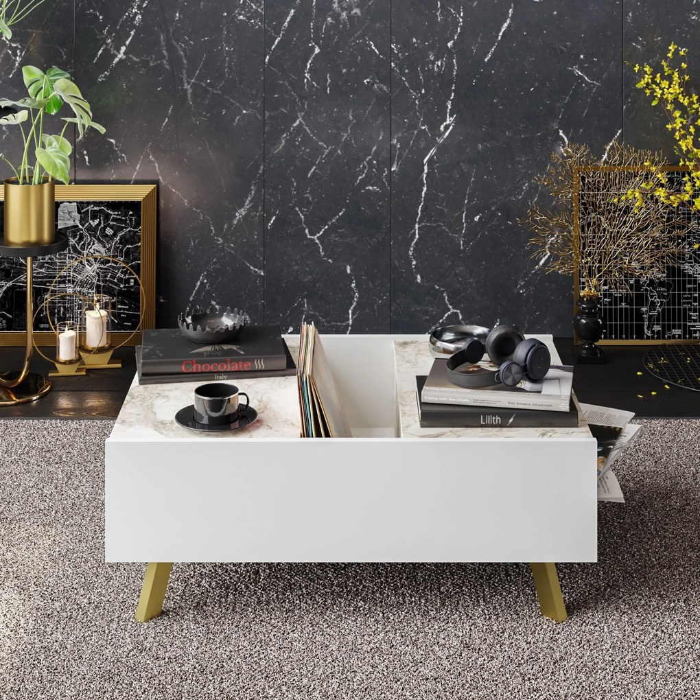 Mesa de Centro Frida – Branco – 90x63x34 cm