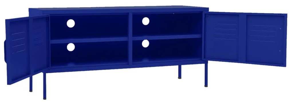 Móvel de TV aço 105x35x50 cm azul-marinho