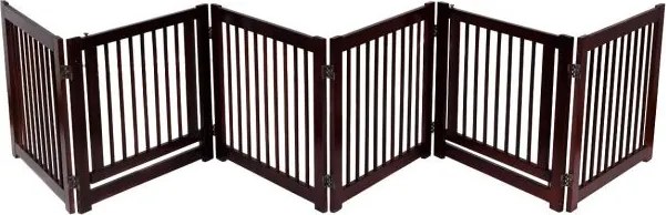 Barreira de segurança de madeira dobrável para cães Barreira de segurança para cães 3 peças 206 x 61 x 1,8cm