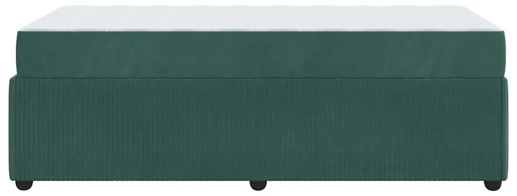 Estrutura de cama com colchão Verde-escuro 90 x 190 cm Veludo