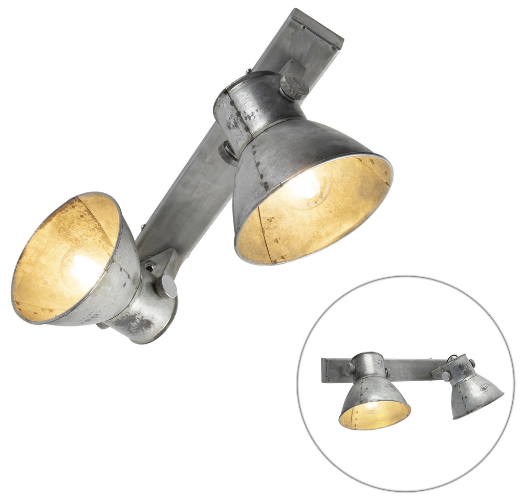 Luminária de teto industrial de ferro 2 lâmpadas - Samia Industrial