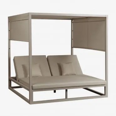 Cama Balinesa Reclinável Em Alumínio E Tecido Nasau Moka Brown - Sklum
