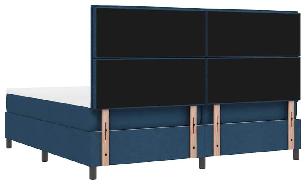 Cama Box com Colchão Azul 200x200 cm Tecido