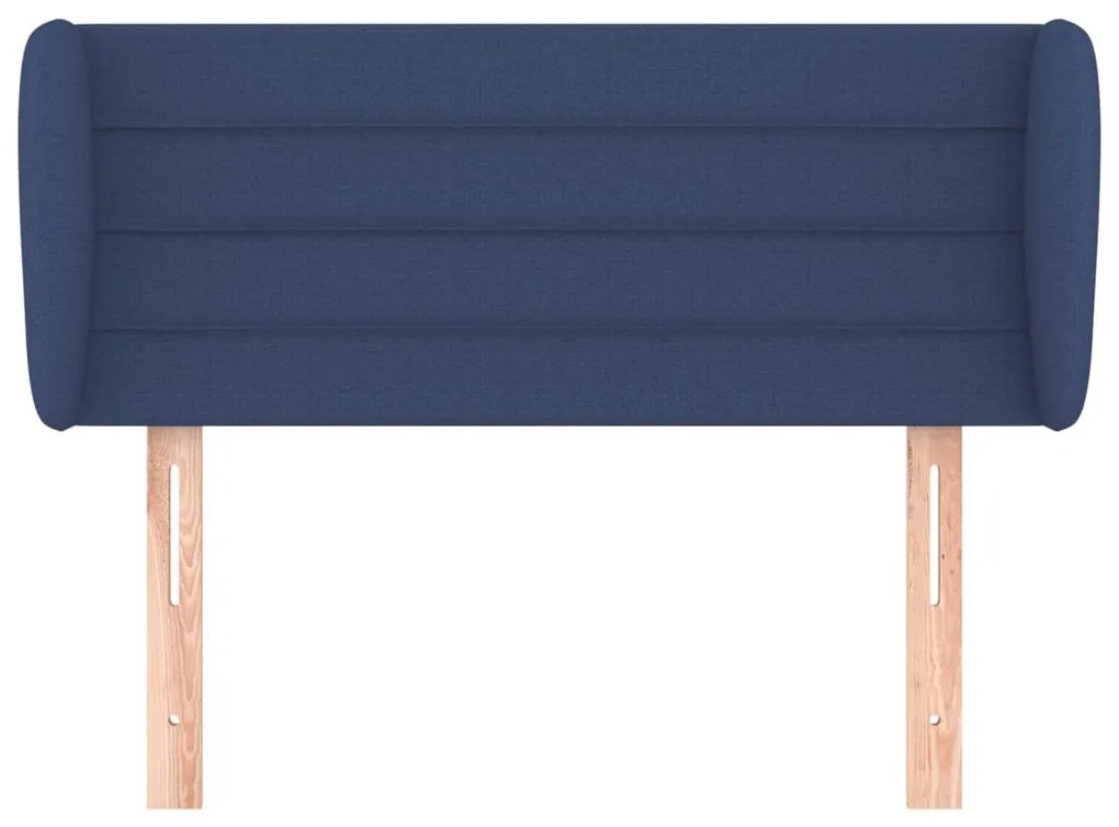 Cabeceira de cama c/ abas tecido 93x23x78/88 cm azul